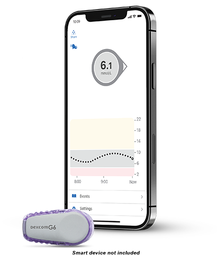 Dexcom G6 real-time continuous glucose monitoring