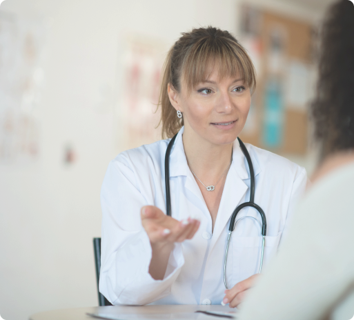 Physician offering advice