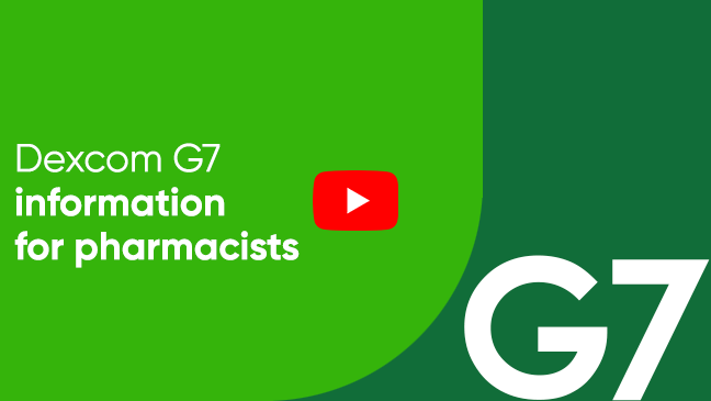 Title card for pharmacist introduction video for Dexcom G7